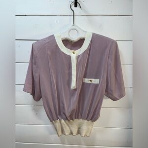 TWENTY SEVEN VINTAGE – Lilac & Cream Blouse – 48